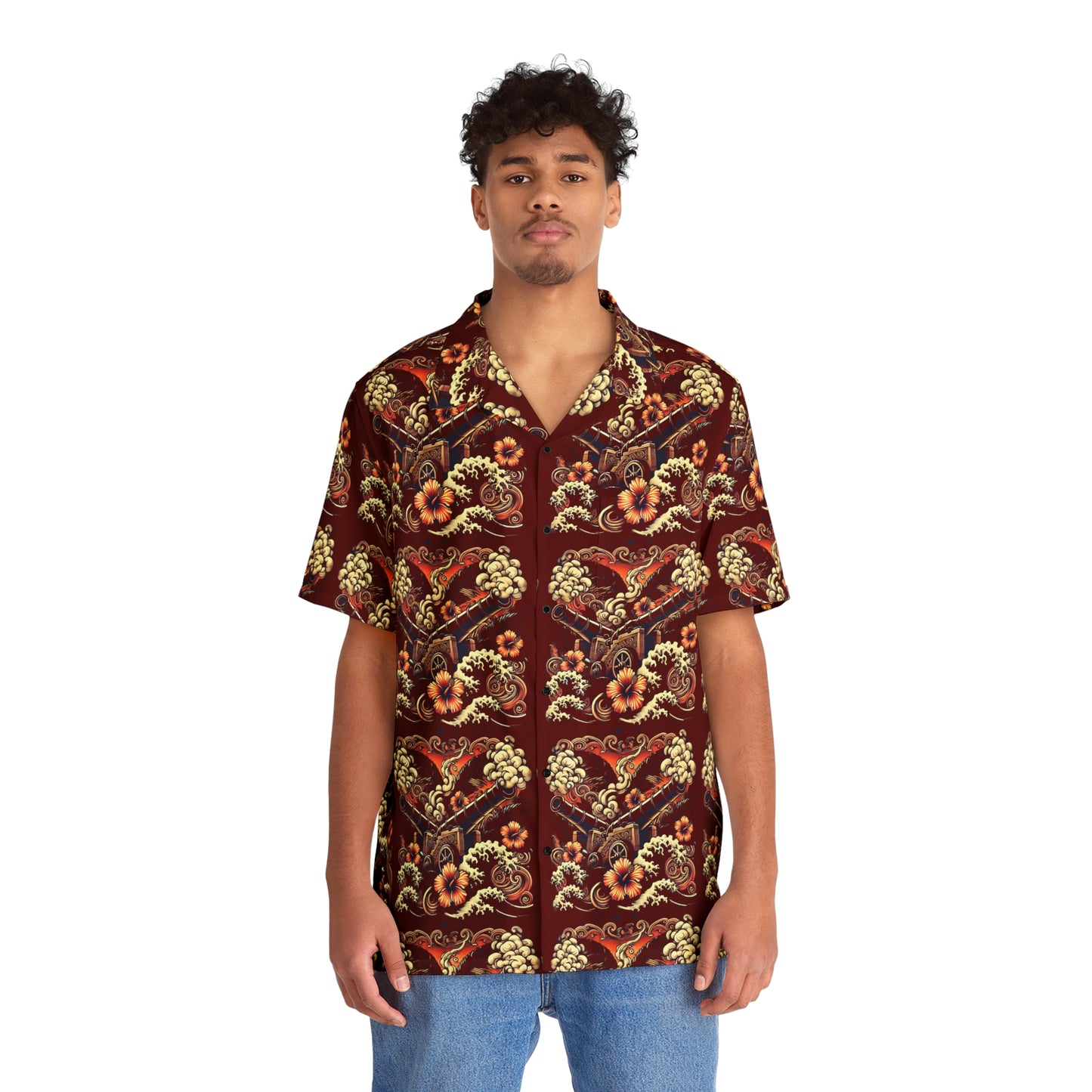 Dark Maroon Hawaiian Shirt - Cannons