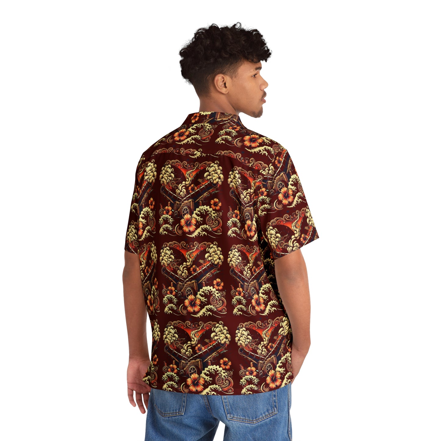 Dark Maroon Hawaiian Shirt - Cannons