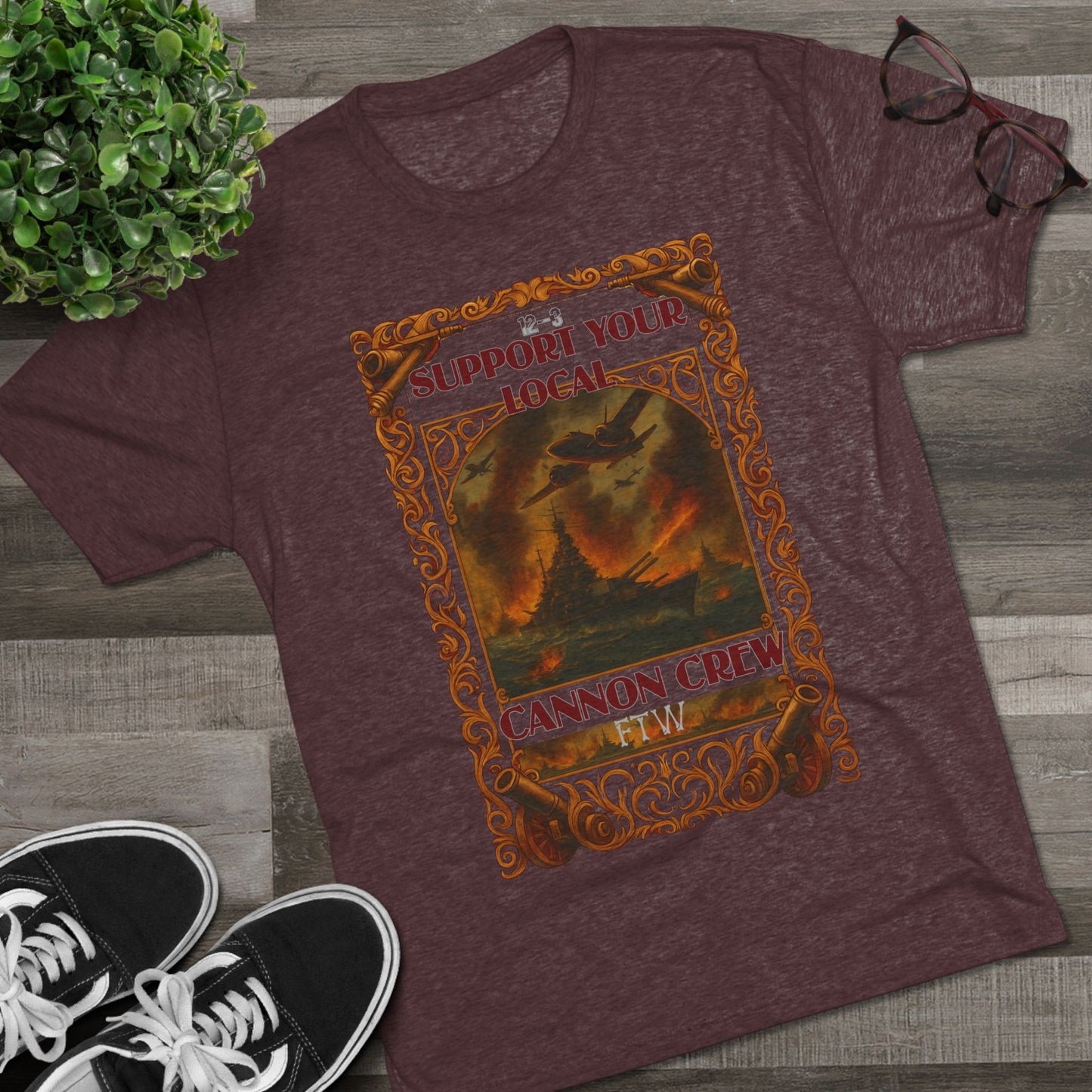 Sea Battle-Support Cannon Crew Tee, Ultra soft