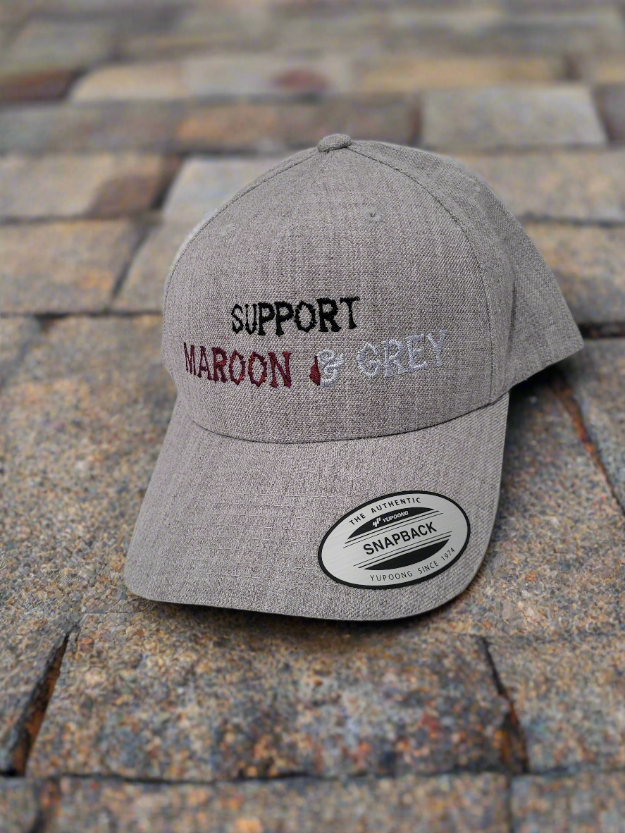Maroon & Grey Classic Premium Snapback