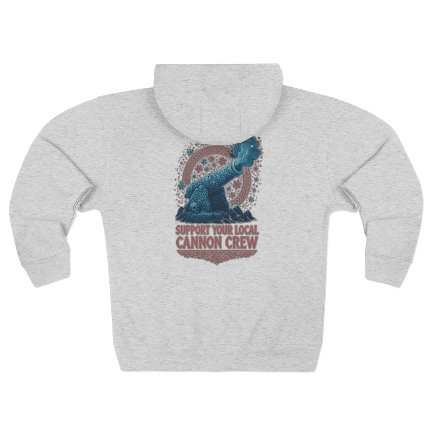Zip Hoodie — "Support Your Local Cannon Crew" Retro Cannon Graphic