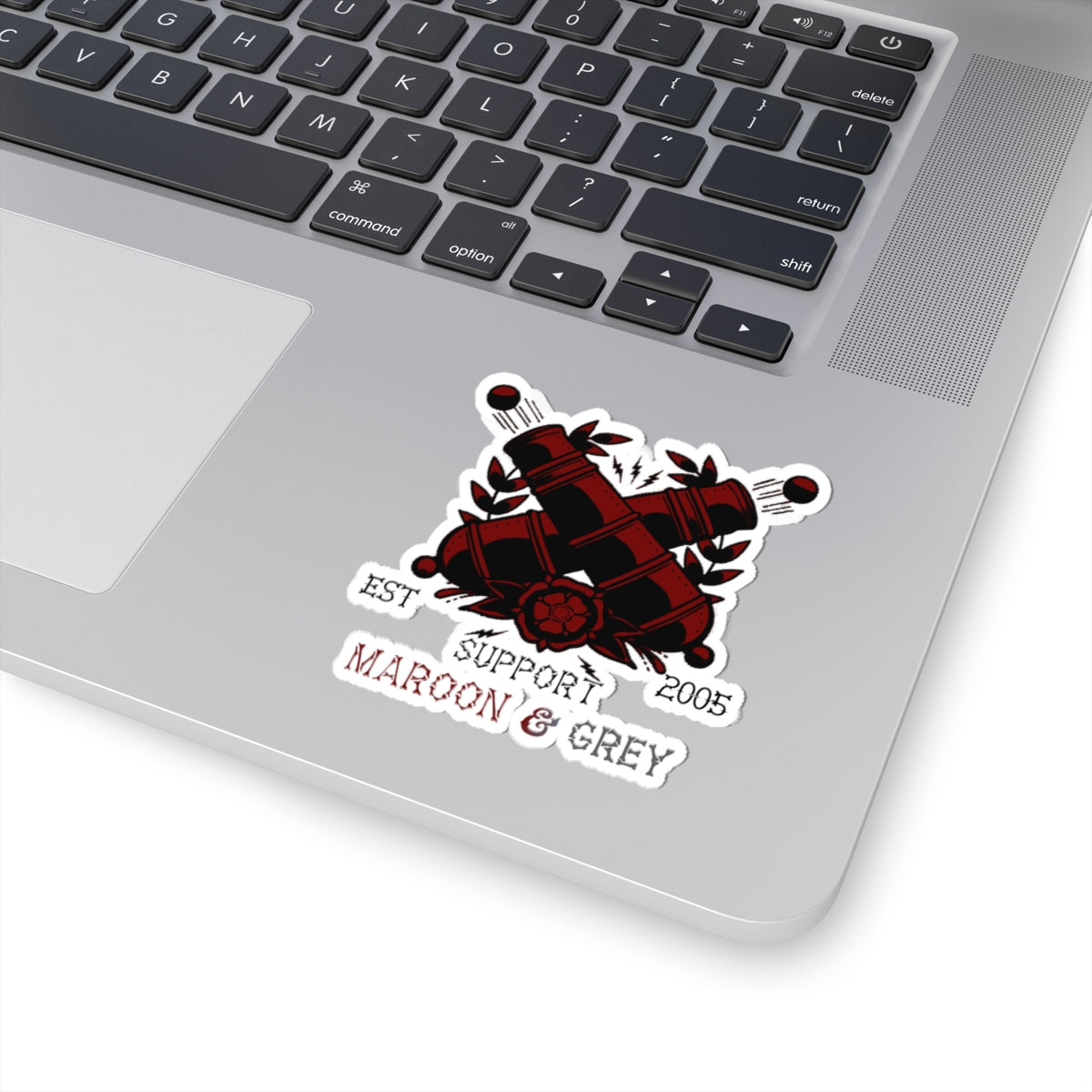 Support Maroon & Grey Stickers