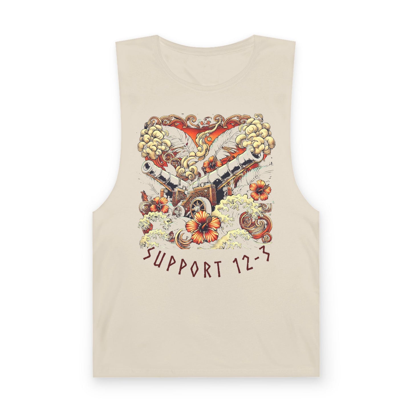 Support 12-3 Floral Skull Tank Top