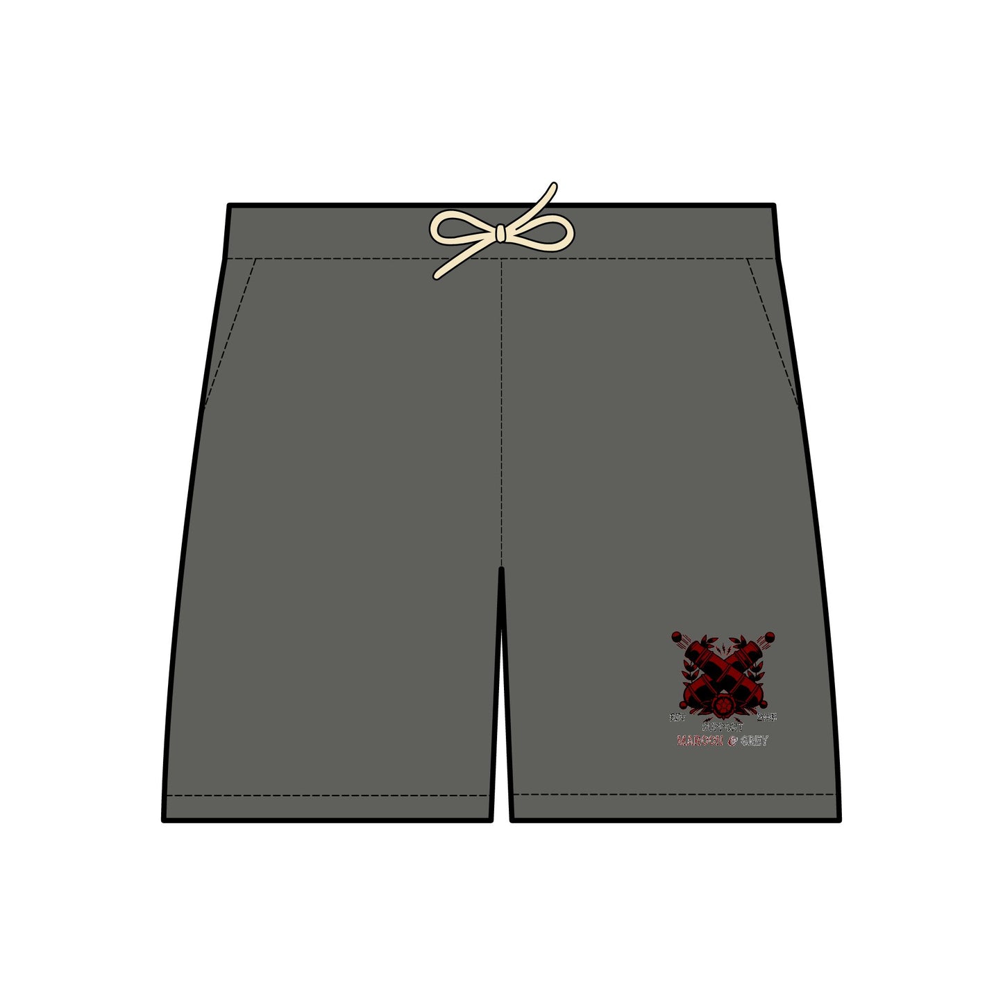 Support Maroon & Grey Fleece Sweat Shorts