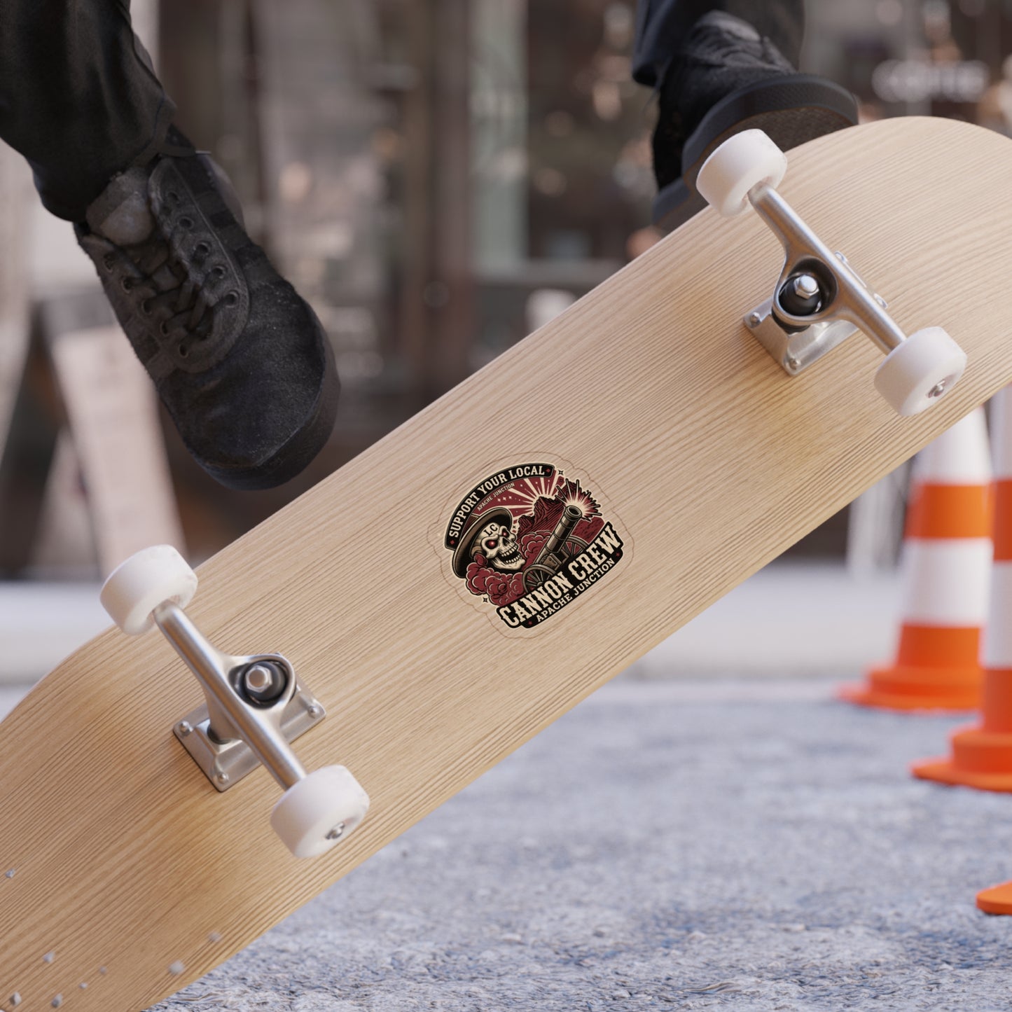Cannon Crew Die-Cut Outdoor Sticker — "Support Your Local" Skull & Cannon Design