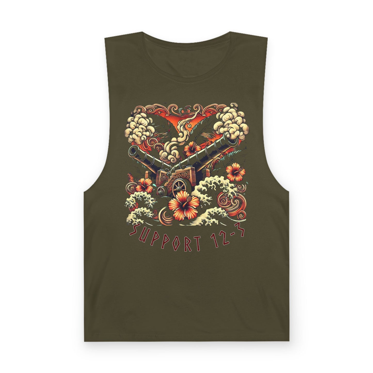 Support 12-3 Floral Skull Tank Top