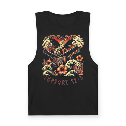 Support 12-3 Floral Skull Tank Top
