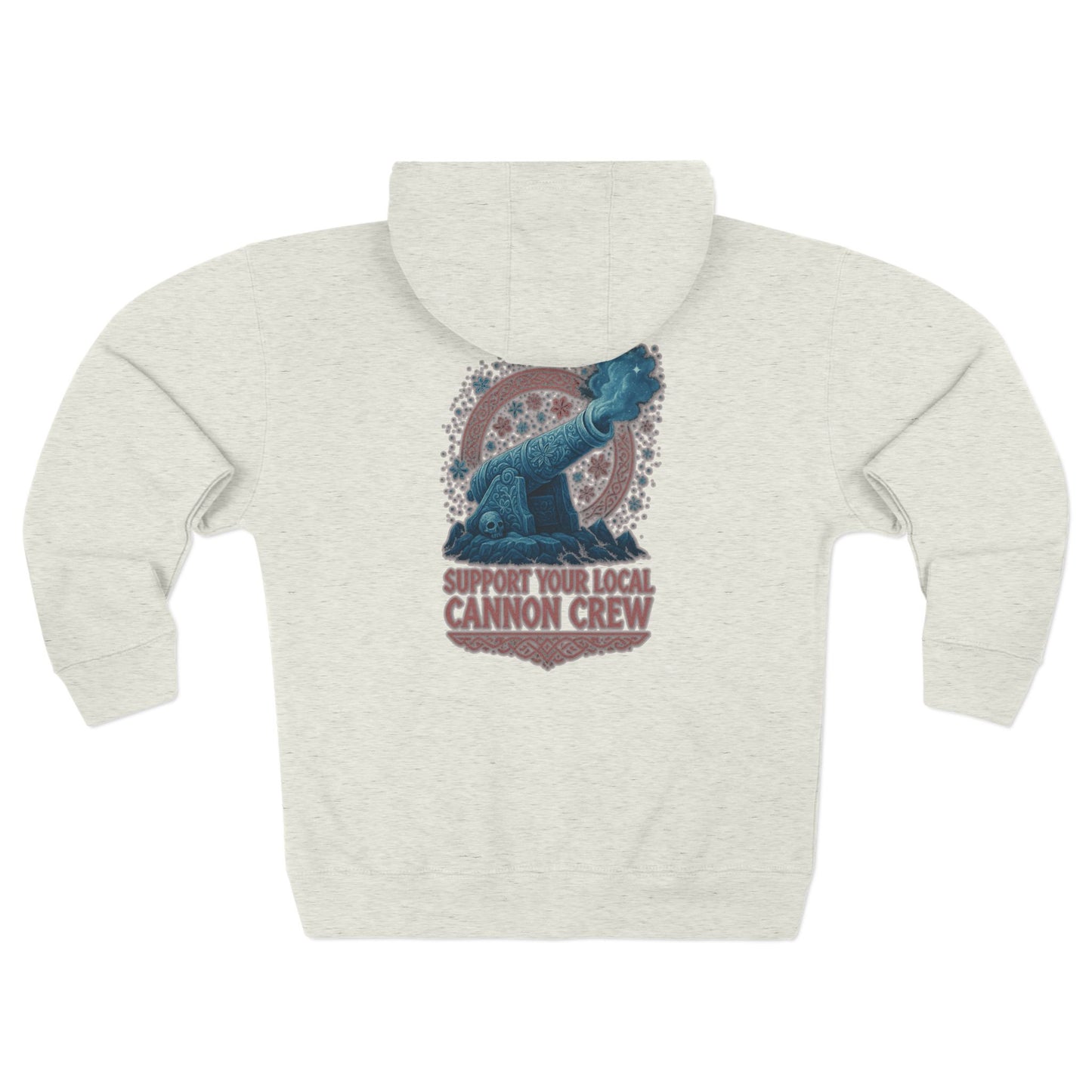 Zip Hoodie — "Support Your Local Cannon Crew" Retro Cannon Graphic