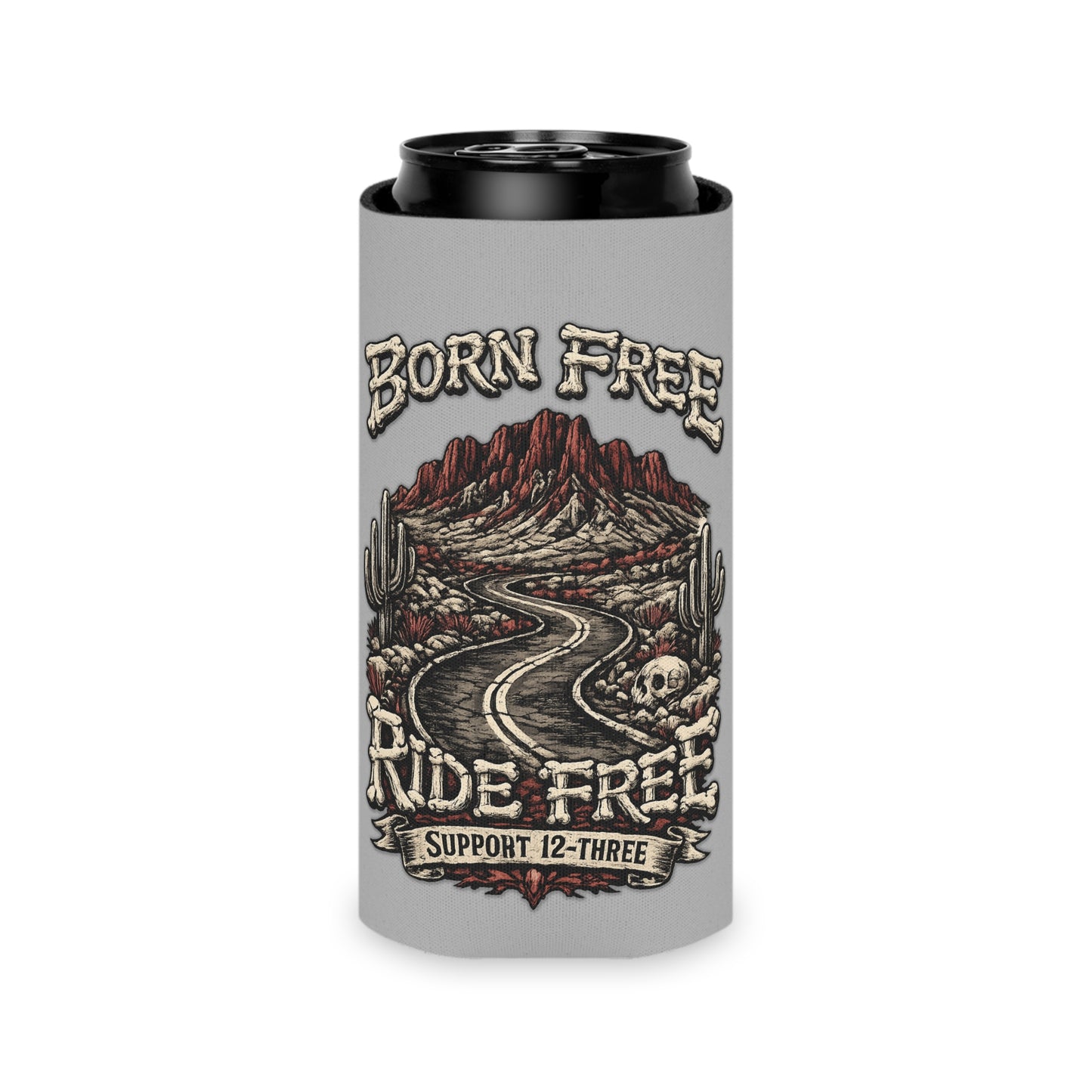 Can Cooler — 'Born Free, Ride Free' Desert Motorcycle Support 12-3 Stubby Holder