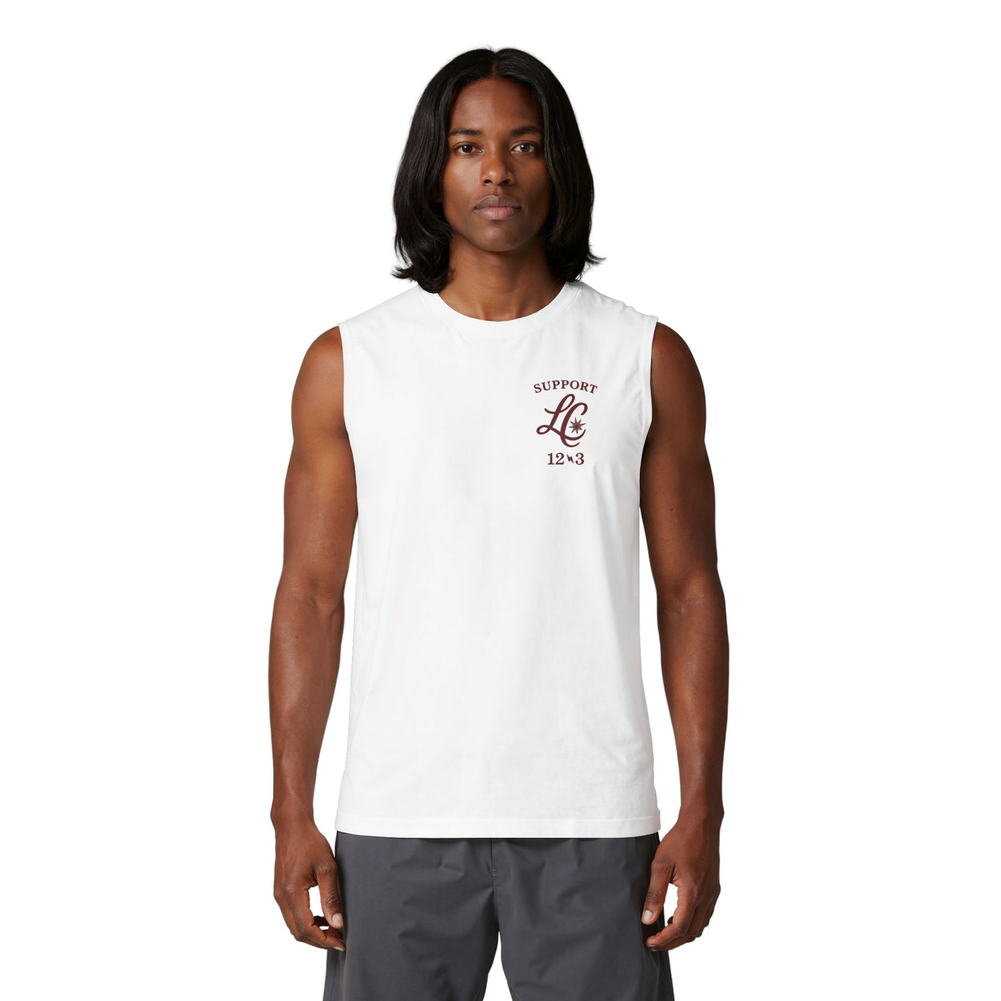 Support LC Muscle Tank — Retro Script Logo Tank Top