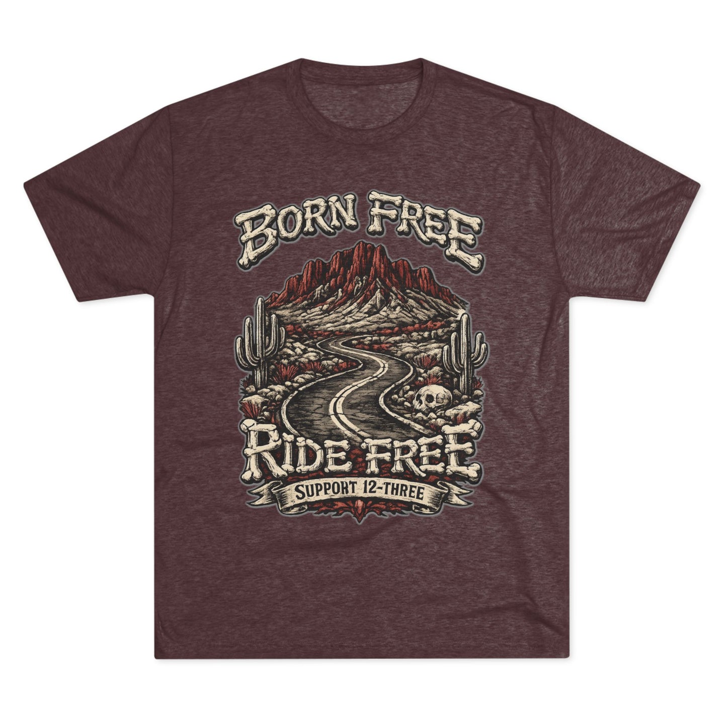 Born Free Ride Free Motorcycle Tee — Desert Road Vintage Biker Shirt