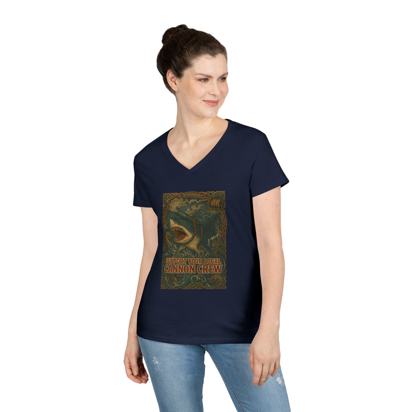 Woman's Shark Cannon Crew Ultra Soft Tee