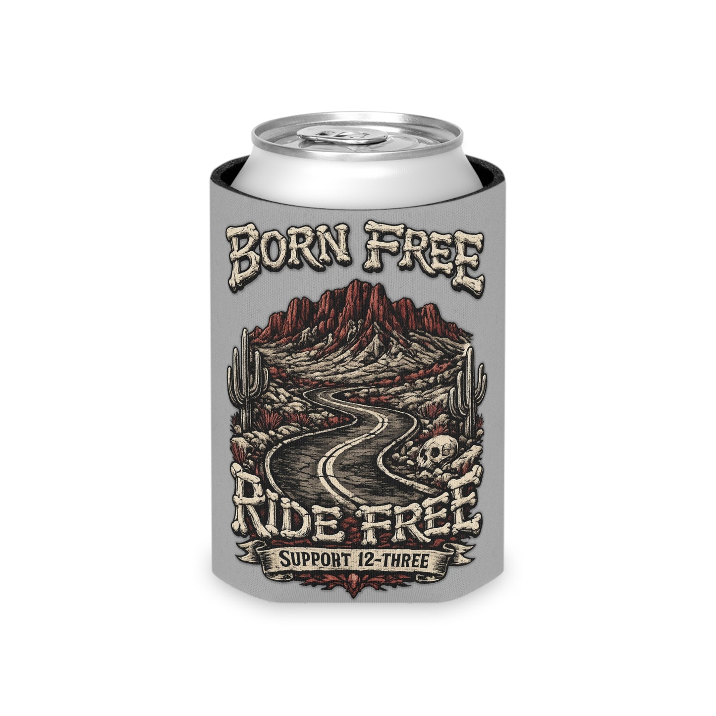 Can Cooler — 'Born Free, Ride Free' Desert Motorcycle Support 12-3 Stubby Holder