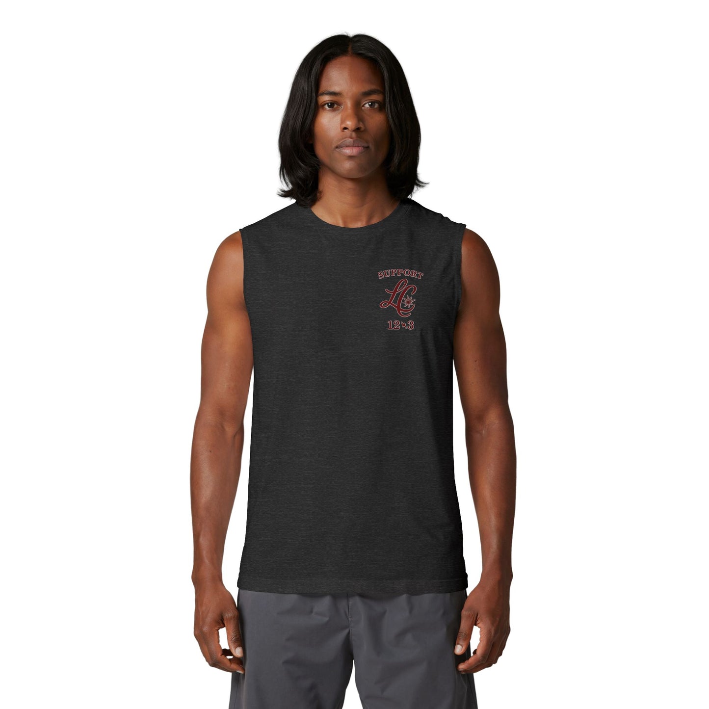 Support LC Muscle Tank — Retro Script Logo Tank Top