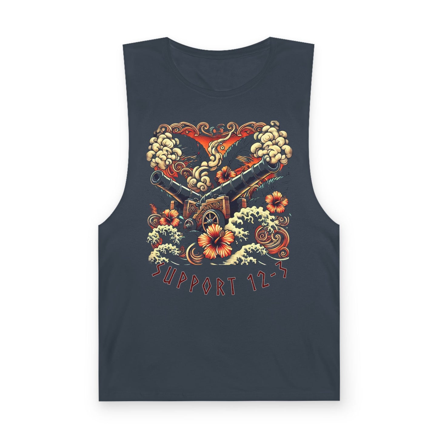 Support 12-3 Floral Skull Tank Top