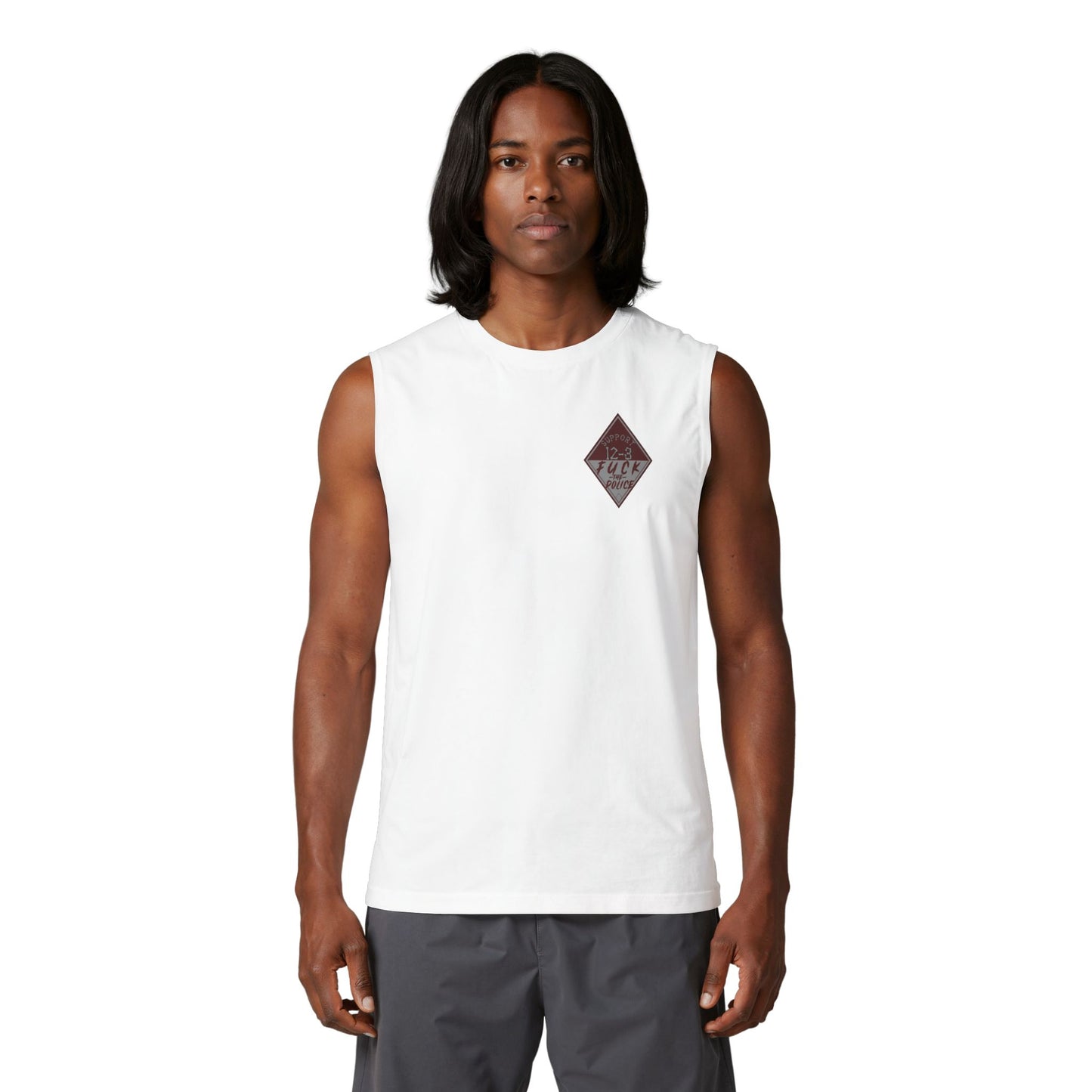 Muscle Tank — "Support 12-3, Fuck the Police" Diamond