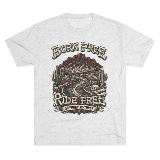 Born Free Ride Free Motorcycle Tee — Desert Road Vintage Biker Shirt
