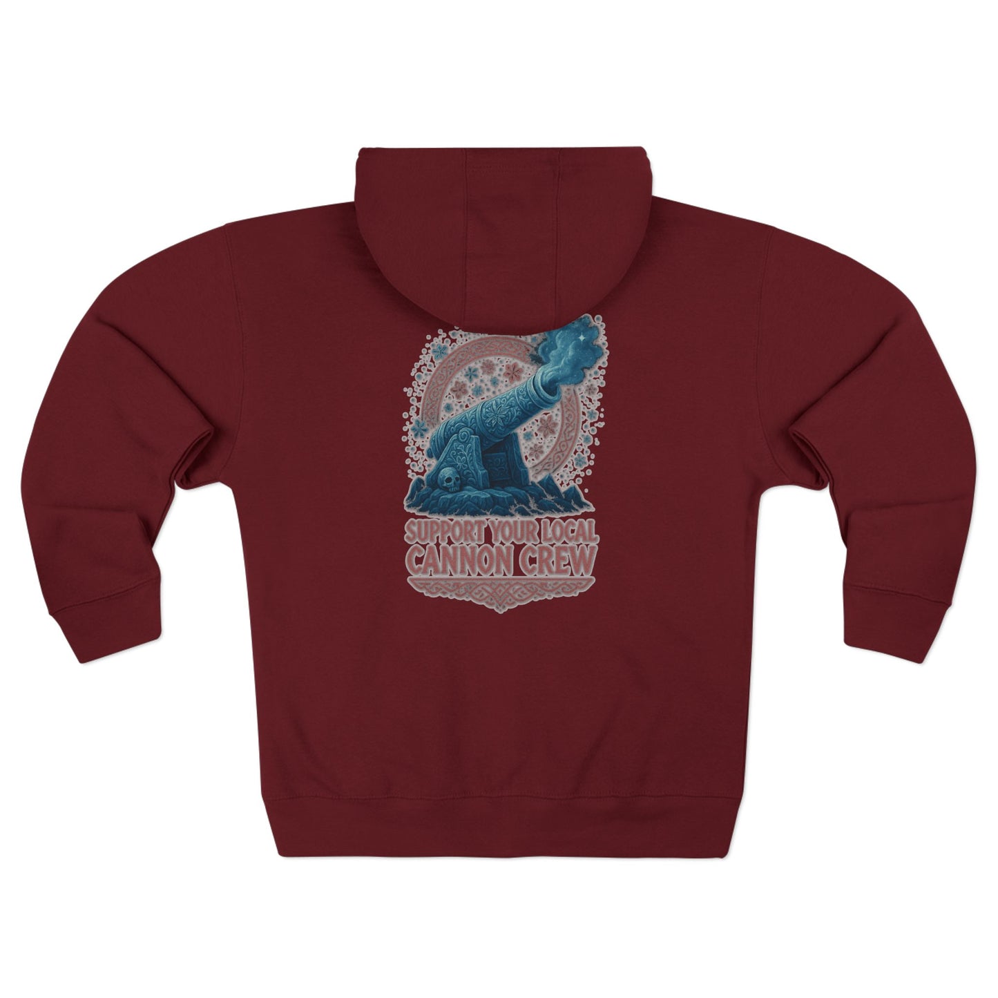 Zip Hoodie — "Support Your Local Cannon Crew" Retro Cannon Graphic