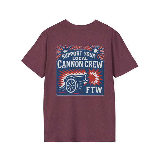 Support Your Local Cannon Crew Unisex Softstyle T-Shirt - Casual Graphic Tee for Events & Celebrations
