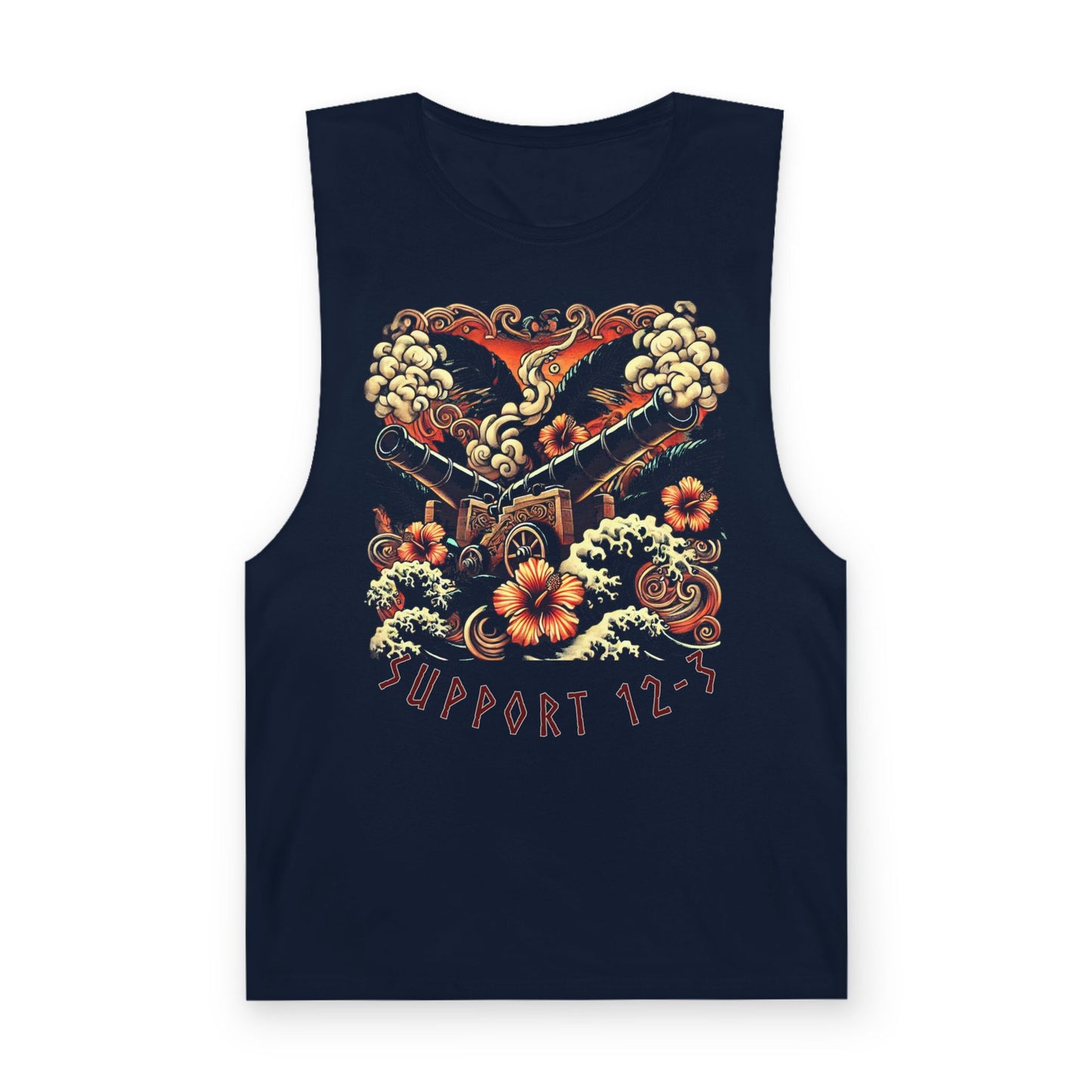 Support 12-3 Floral Skull Tank Top