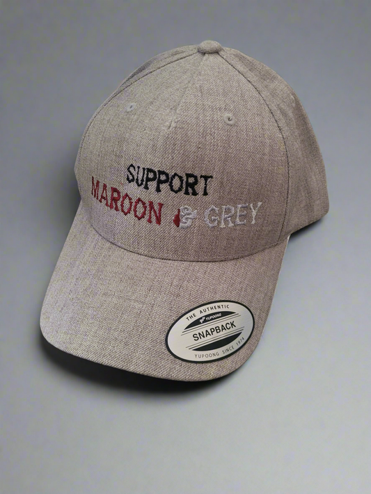 Maroon & Grey Classic Premium Snapback